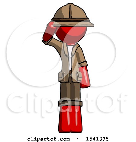 Red Explorer Ranger Man Soldier Salute Pose by Leo Blanchette