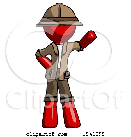 Red Explorer Ranger Man Waving Left Arm with Hand on Hip by Leo Blanchette