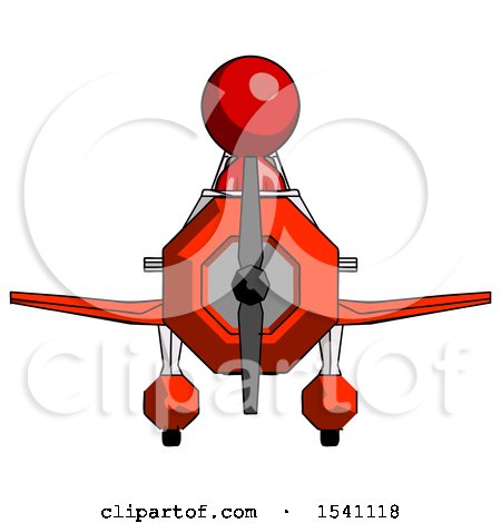 Red Design Mascot Man in Geebee Stunt Plane Front View by Leo Blanchette