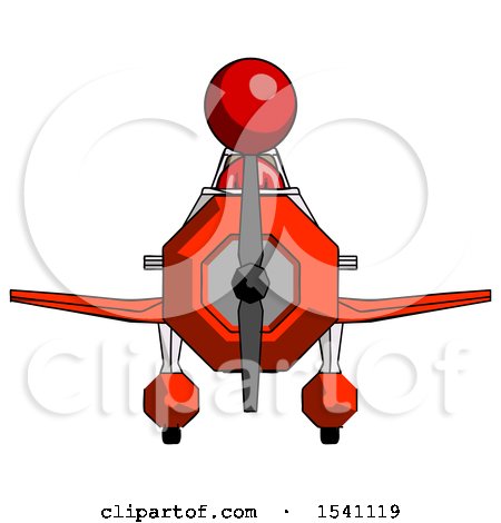 Red Design Mascot Woman in Geebee Stunt Plane Front View by Leo Blanchette