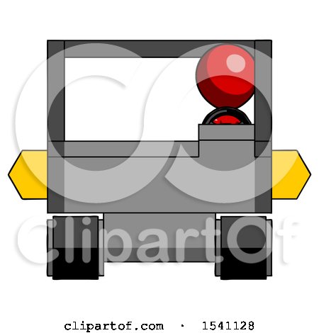 Red Design Mascot Man Driving Amphibious Tracked Vehicle Front View by Leo Blanchette