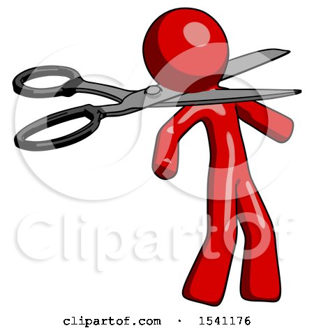 Red Design Mascot Man Scissor Beheading Office Worker Execution by Leo Blanchette