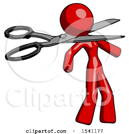 Red Design Mascot Woman Scissor Beheading Office Worker Execution by Leo Blanchette