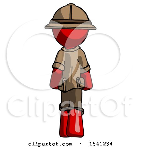 Red Explorer Ranger Man Walking Away, Back View by Leo Blanchette