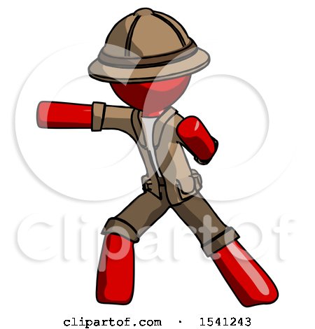Red Explorer Ranger Man Martial Arts Punch Left by Leo Blanchette