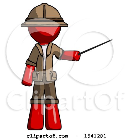 Red Explorer Ranger Man Teacher or Conductor with Stick or Baton Directing by Leo Blanchette