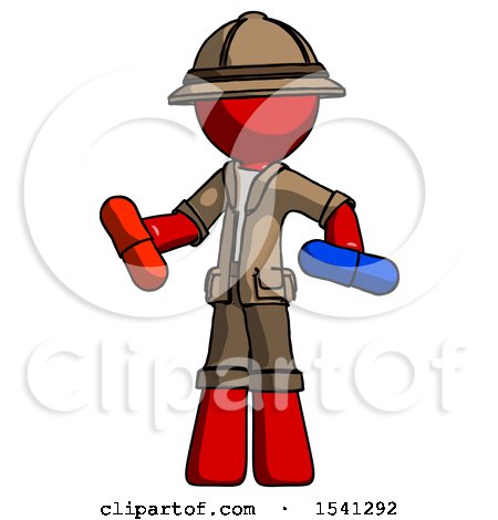 Red Explorer Ranger Man Red Pill or Blue Pill Concept by Leo Blanchette
