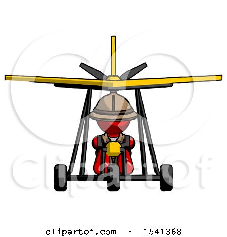 Red Explorer Ranger Man in Ultralight Aircraft Front View by Leo Blanchette