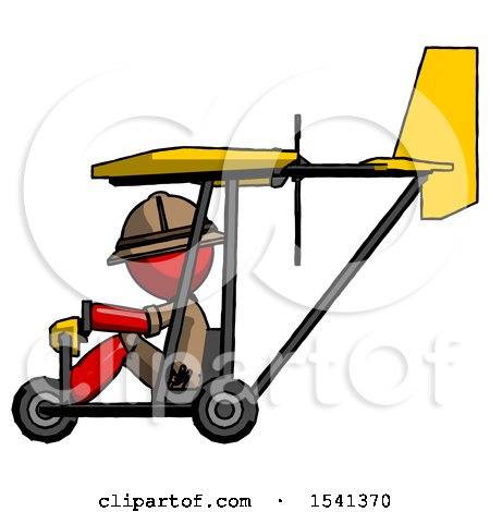 Red Explorer Ranger Man in Ultralight Aircraft Side View by Leo Blanchette