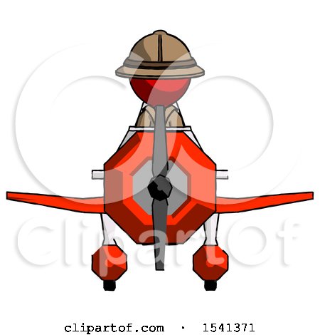 Red Explorer Ranger Man in Geebee Stunt Plane Front View by Leo Blanchette