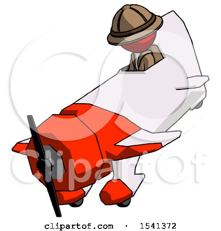 Red Explorer Ranger Man in Geebee Stunt Plane Descending View by Leo Blanchette