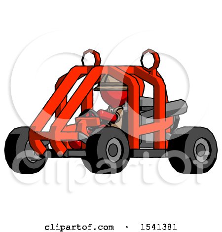 Red Explorer Ranger Man Riding Sports Buggy Side Angle View by Leo Blanchette