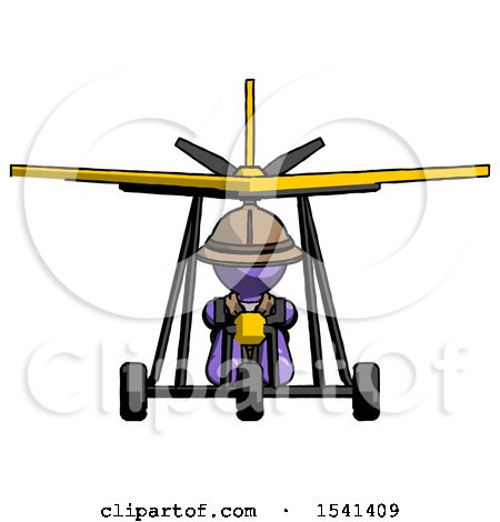 Purple Explorer Ranger Man in Ultralight Aircraft Front View by Leo Blanchette
