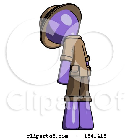 Purple Explorer Ranger Man Depressed with Head Down, Back to Viewer, Left by Leo Blanchette