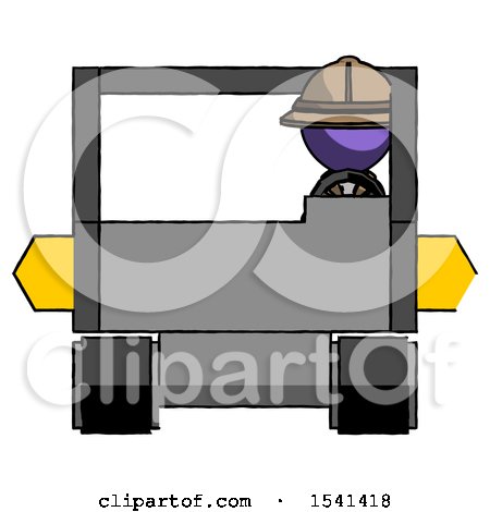 Purple Explorer Ranger Man Driving Amphibious Tracked Vehicle Front View by Leo Blanchette
