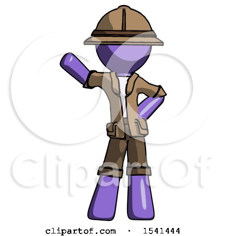 Purple Explorer Ranger Man Waving Right Arm with Hand on Hip by Leo Blanchette