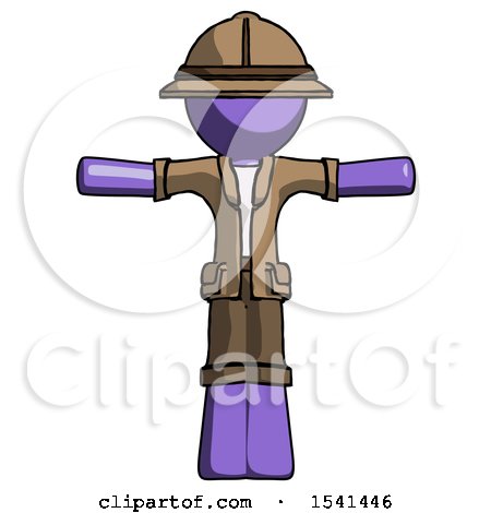 Purple Explorer Ranger Man T-Pose Arms up Standing by Leo Blanchette