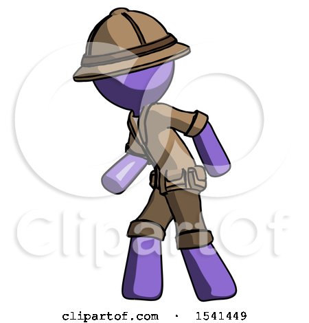 Purple Explorer Ranger Man Suspense Action Pose Facing Left by Leo Blanchette