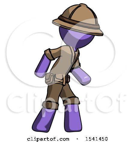 Purple Explorer Ranger Man Suspense Action Pose Facing Right by Leo Blanchette