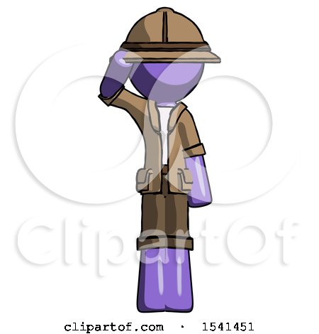 Purple Explorer Ranger Man Soldier Salute Pose by Leo Blanchette