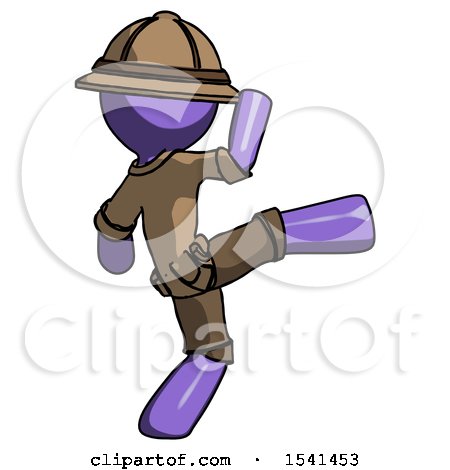 Purple Explorer Ranger Man Kick Pose by Leo Blanchette