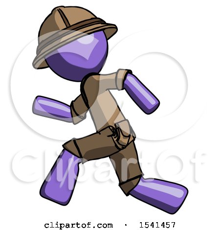 Purple Explorer Ranger Man Running Fast Left by Leo Blanchette