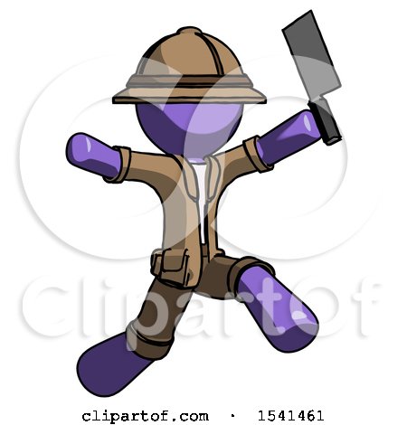 Purple Explorer Ranger Man Psycho Running with Meat Cleaver by Leo Blanchette