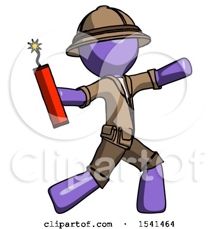 Purple Explorer Ranger Man Throwing Dynamite by Leo Blanchette
