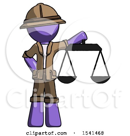 Purple Explorer Ranger Man Holding Scales of Justice by Leo Blanchette