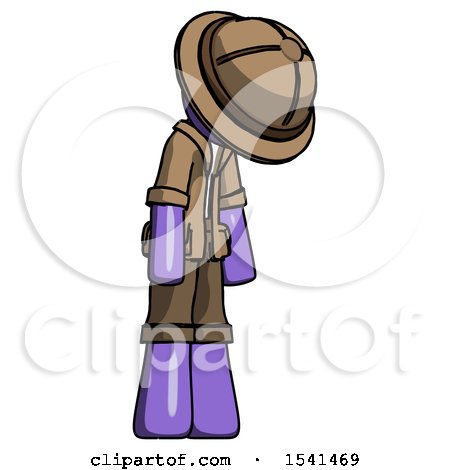 Purple Explorer Ranger Man Depressed with Head down Turned Right by Leo Blanchette