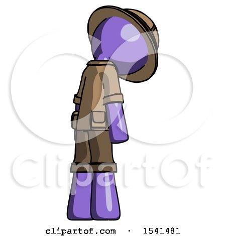 Purple Explorer Ranger Man Depressed with Head Down, Back to Viewer, Right by Leo Blanchette