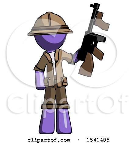 Purple Explorer Ranger Man Holding Tommygun by Leo Blanchette