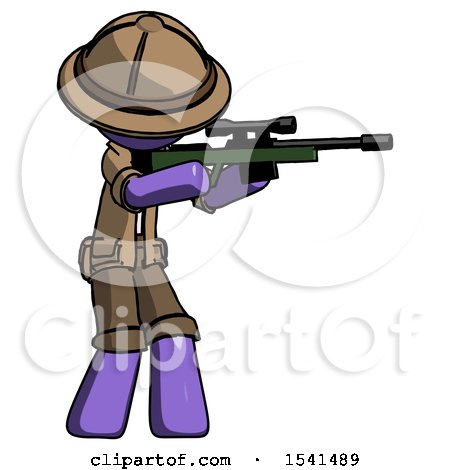 Purple Explorer Ranger Man Shooting Sniper Rifle by Leo Blanchette