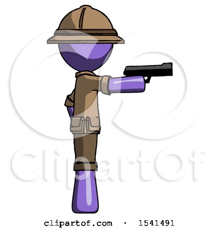 Purple Explorer Ranger Man Firing a Handgun by Leo Blanchette