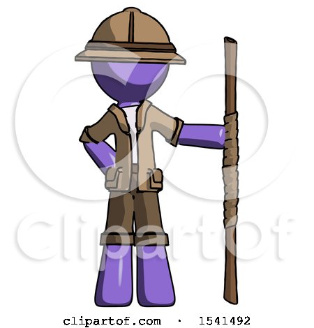 Purple Explorer Ranger Man Holding Staff or Bo Staff by Leo Blanchette