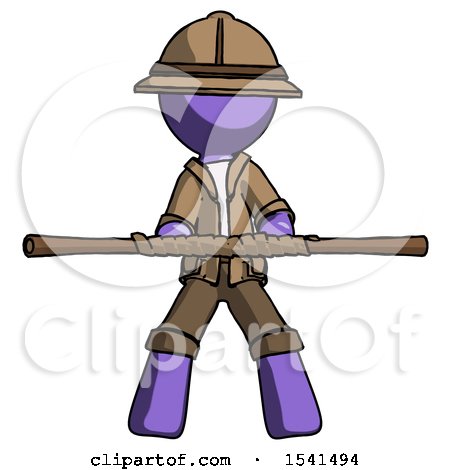 Purple Explorer Ranger Man Bo Staff Kung Fu Defense Pose by Leo Blanchette