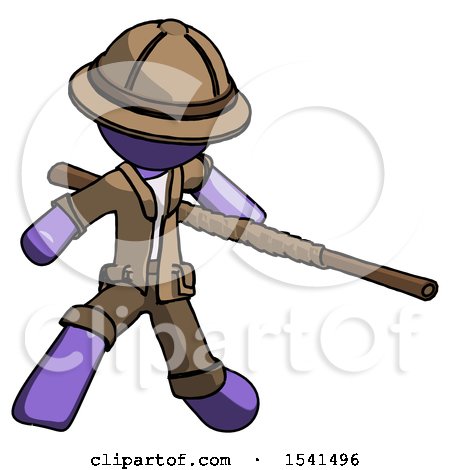 Purple Explorer Ranger Man Bo Staff Action Hero Kung Fu Pose by Leo Blanchette