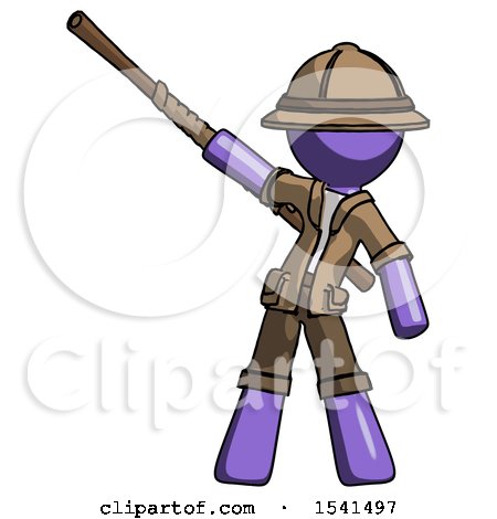 Purple Explorer Ranger Man Bo Staff Pointing up Pose by Leo Blanchette