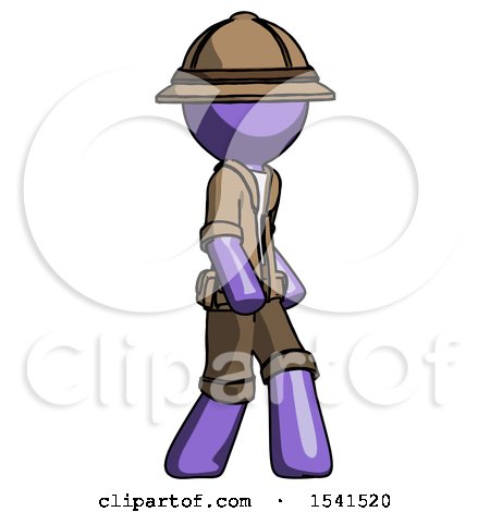 Purple Explorer Ranger Man Walking Turned Right Front View by Leo Blanchette