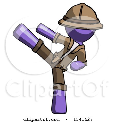 Purple Explorer Ranger Man Ninja Kick Left by Leo Blanchette