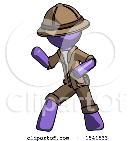 Purple Explorer Ranger Man Martial Arts Defense Pose Left by Leo Blanchette