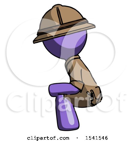 Purple Explorer Ranger Man Squatting Facing Left by Leo Blanchette