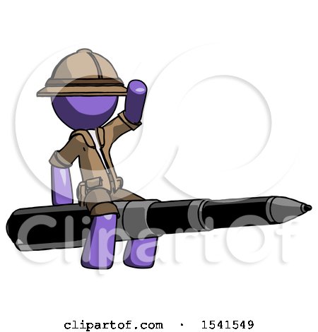 Purple Explorer Ranger Man Riding a Pen like a Giant Rocket by Leo Blanchette