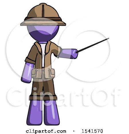 Purple Explorer Ranger Man Teacher or Conductor with Stick or Baton Directing by Leo Blanchette