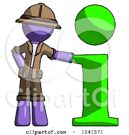 Purple Explorer Ranger Man with Info Symbol Leaning up Against It by Leo Blanchette