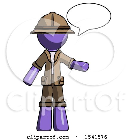 Purple Explorer Ranger Man with Word Bubble Talking Chat Icon by Leo Blanchette