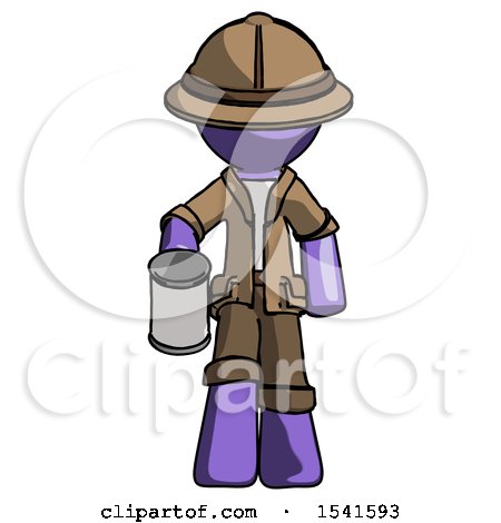 Purple Explorer Ranger Man Begger Holding Can Begging or Asking for Charity by Leo Blanchette