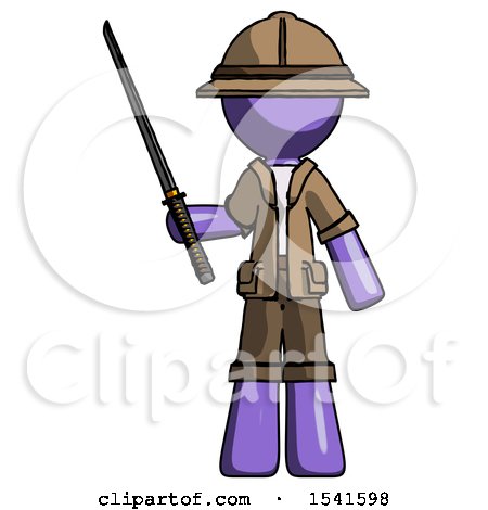 Purple Explorer Ranger Man Standing up with Ninja Sword Katana by Leo Blanchette