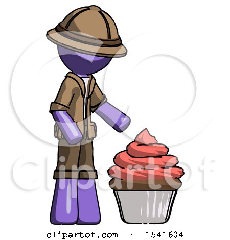 Purple Explorer Ranger Man with Giant Cupcake Dessert by Leo Blanchette