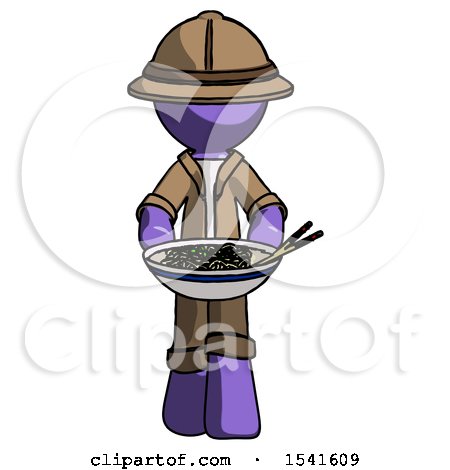 Purple Explorer Ranger Man Serving or Presenting Noodles by Leo Blanchette